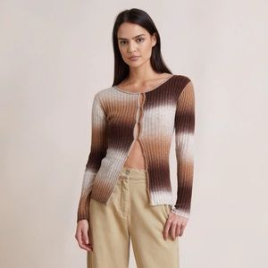 Bec + Bridge Alana long sleeve knit cardigan brown ombre sz small